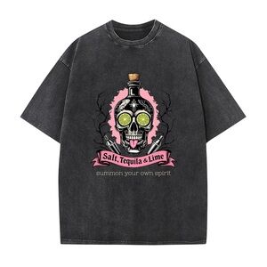 Acid washed | Vintage look oversized tequila t shirt